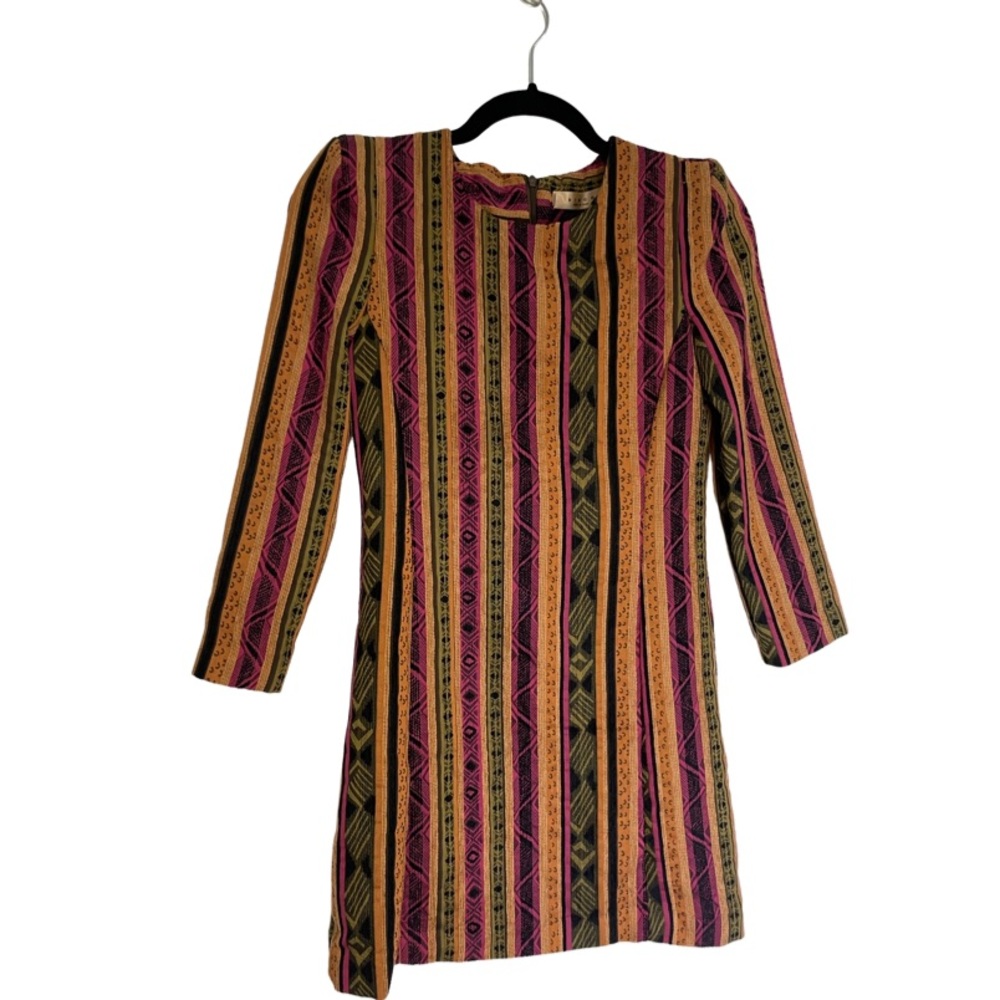 Funky Print Long Sleeve Mini Dress